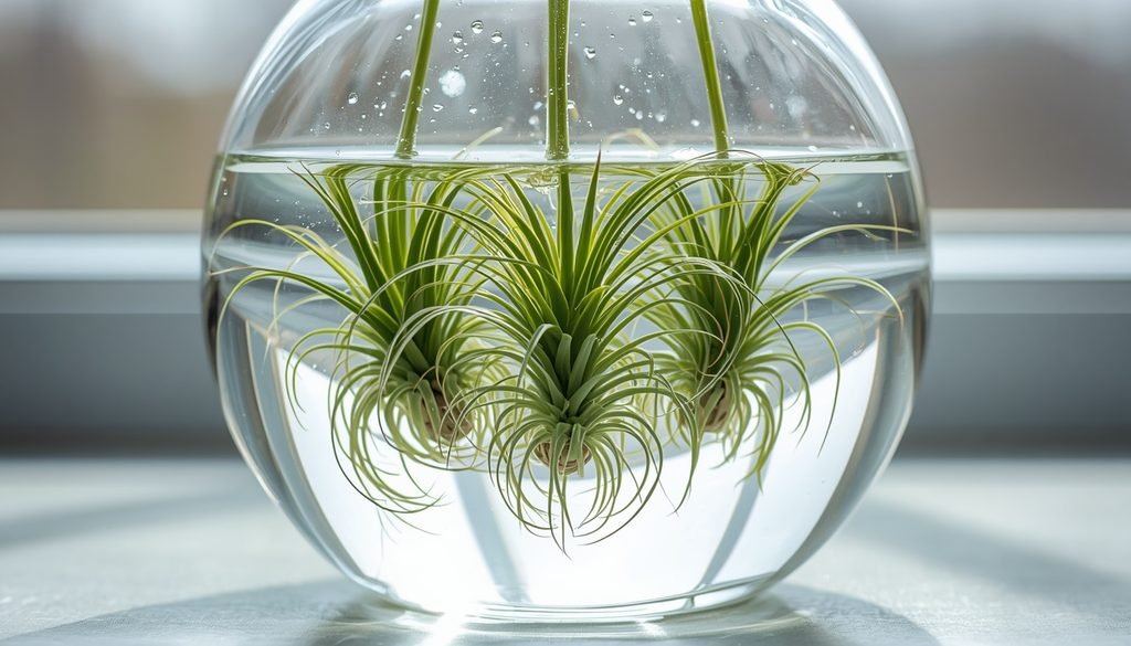 How to Care for Air Plants
Submerging air plants in a clear glass bowl filled with room temperature water for weekly watering
