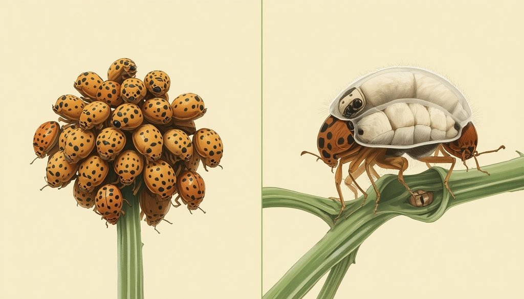 How to Get Rid of Mealybugs on Houseplants and Outdoor Plants 3 Side-by-side comparison of mealybugs and a similar looking scale insect