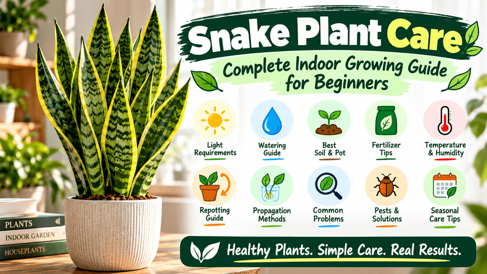 Snake plant care guide for light, watering, soil and indoor growing